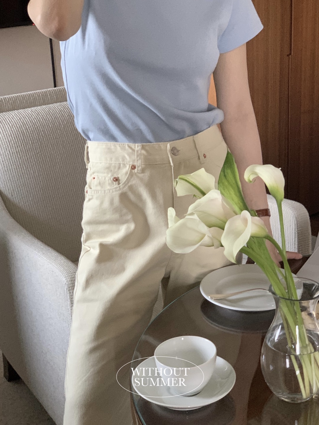 [withoutsummer] pear cotton pants_butter (한정수량)
