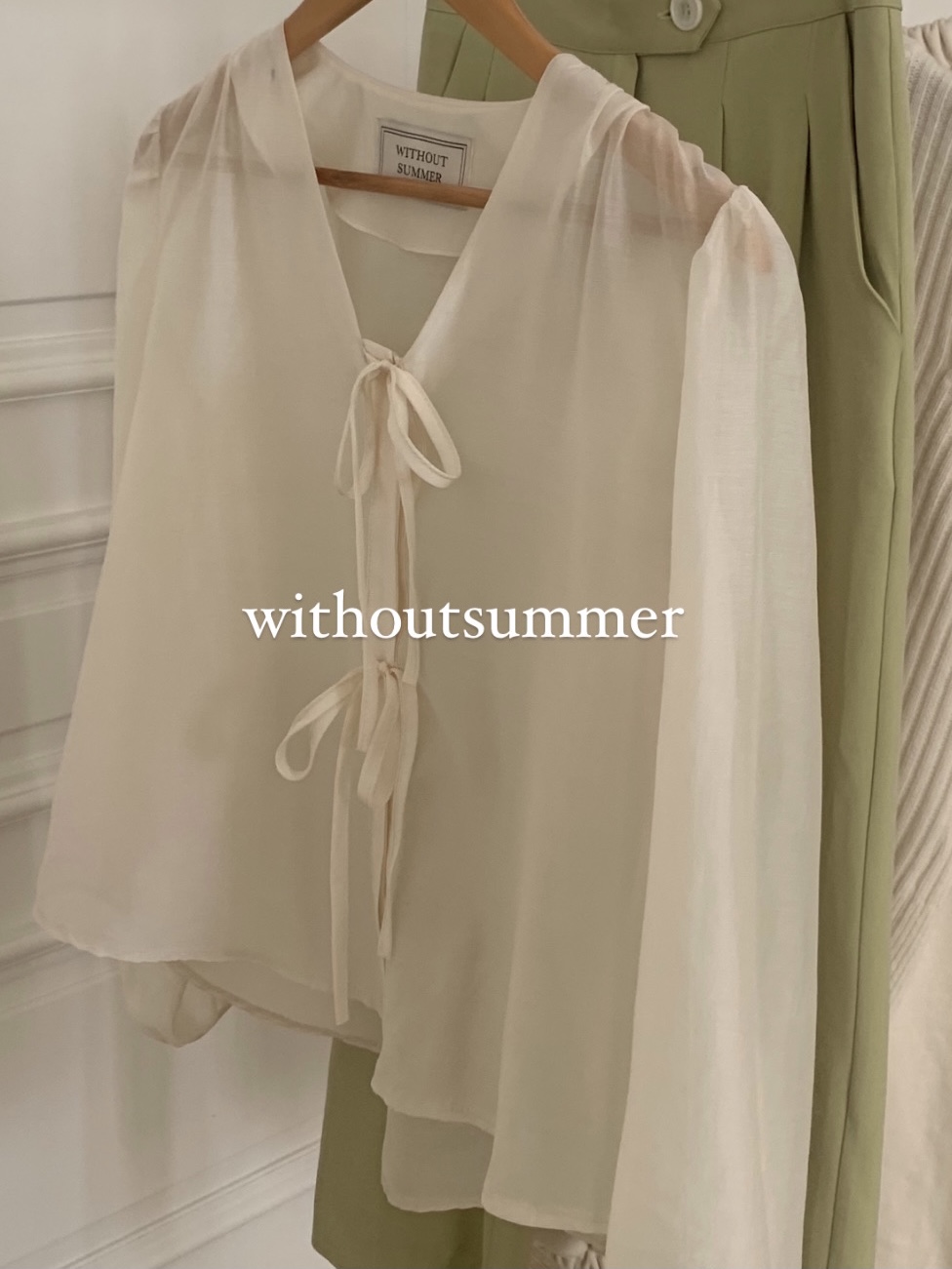 [withoutsummer] tie blouse