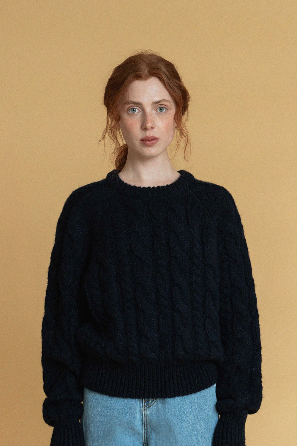 Robin cable knit_navy