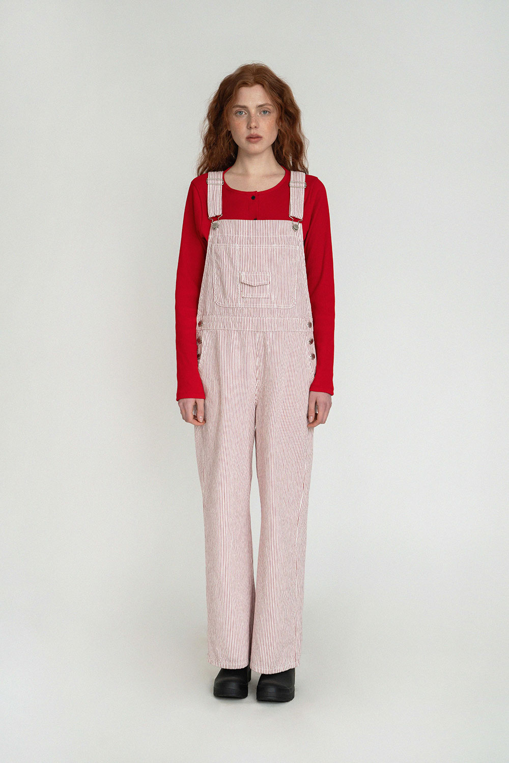 Cottage overall_red stripe